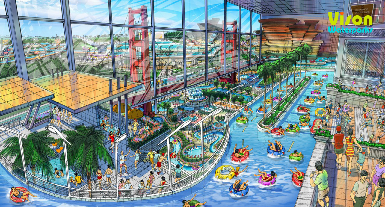 Suitable theme landscape is very important in water park