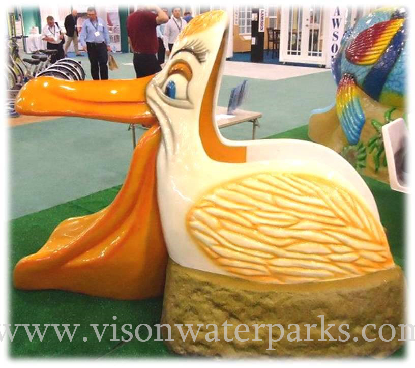 fiberglass mini pelican Toucan water slide