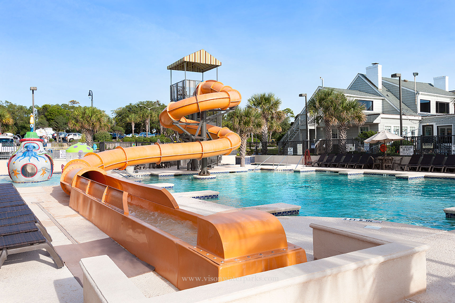 Resort hotel fiberglass water spiral slide