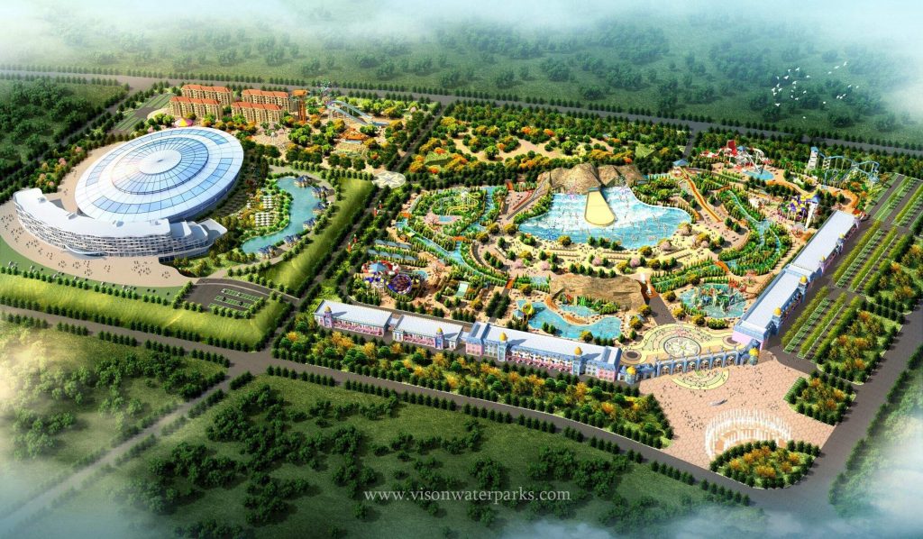 Water park design: Main street of the theme park entrance analysis插图1