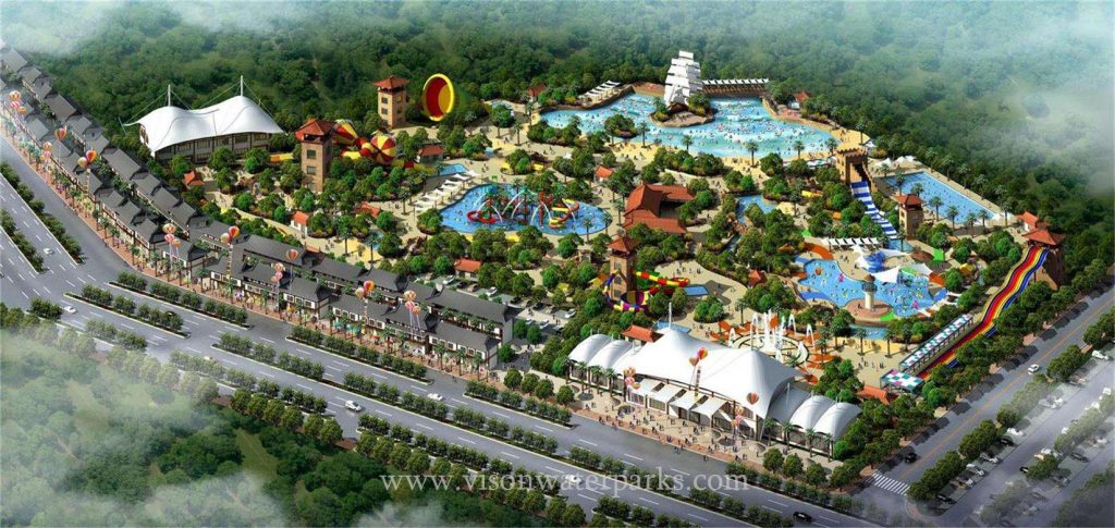 Water park design: Main street of the theme park entrance analysis插图